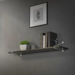 Wandkonsole Regalhalterung 2er Set 265 x 180 mm Weiß aus Stahl ML-Design