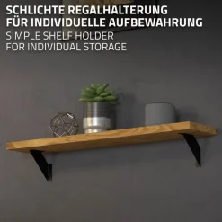Wandkonsole Regalhalterung 2er Set 100 x100 mm Schwarz aus Stahl ML-Design