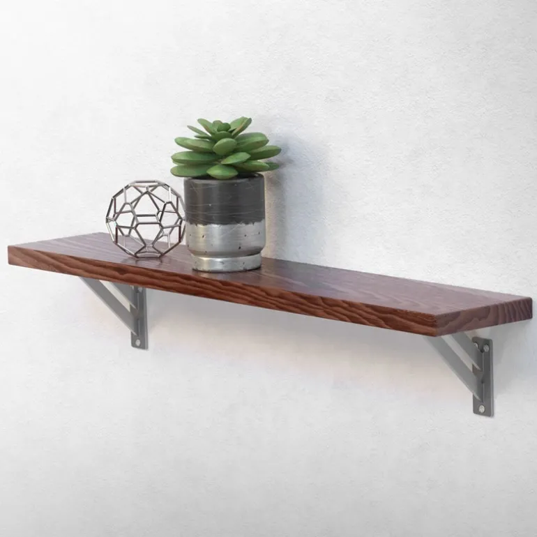 Wandkonsole Regalhalterung 2er Set 120 x 120 mm Silber aus Aluminium ML-Design