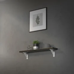 Wandkonsole Regalhalterung 2er Set 120 x 120 mm Weiß aus Aluminium ML-Design
