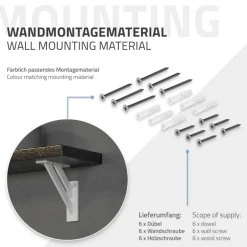 Wandkonsole Regalhalterung 2er Set 120 x 120 mm Weiß aus Aluminium ML-Design