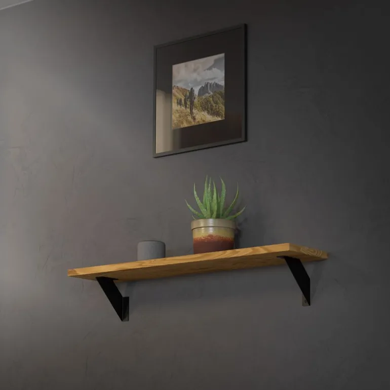 Wandkonsole Regalhalterung 2er Set 150 x 150 cm Schwarz aus Stahl ML-Design