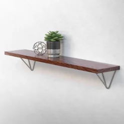 Wandkonsole Regalhalterung 2er Set 160 x 155 x 170 mm Grau aus Stahl ML-Design