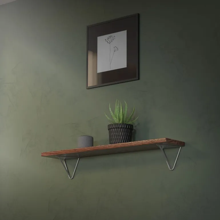 Wandkonsole Regalhalterung 2er Set 160 x 155 x 170 mm Grau aus Stahl ML-Design