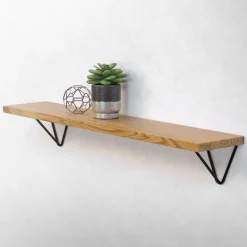 Wandkonsole Regalhalterung 2er Set 160 x 155 x 170 mm Schwarz aus Stahl ML-Design