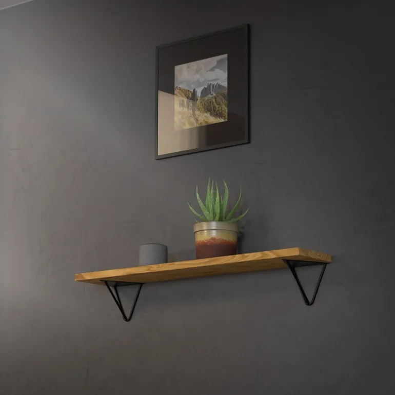 Wandkonsole Regalhalterung 2er Set 160 x 155 x 170 mm Schwarz aus Stahl ML-Design