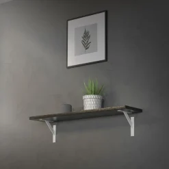 Wandkonsole Regalhalterung 2er Set 180 x 180 mm Weiß aus Aluminium ML-Design