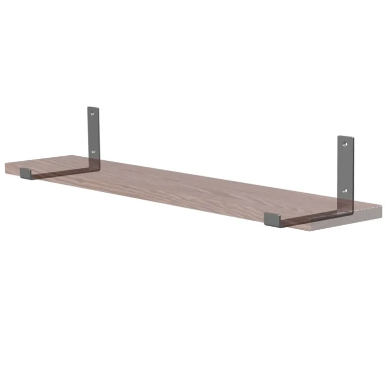 Wandkonsole Regalhalterung 2er Set 200 x 140 mm Grau Stahl ML-Design