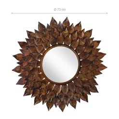 Wandspiegel Ø 73 cm Braun aus Glas mit Metallrahmen WOMO-Design