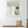 Wandspiegel Natur/Weiß 80x76 cm aus massivem Mangoholz WOMO-Design