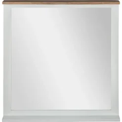 Wandspiegel Natur/Weiß 80x76 cm aus massivem Mangoholz WOMO-Design