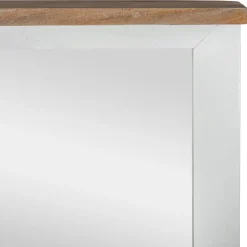 Wandspiegel Natur/Weiß 80x76 cm aus massivem Mangoholz WOMO-Design
