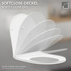 Wand-WC Hänge Toilette aus Keramik 49 cm lang Spülrandlos mit Nanoversiegelung & Softclose Luxebath