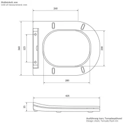 Wand-WC Hänge Toilette aus Keramik 49 cm lang Spülrandlos mit Nanoversiegelung & Softclose Luxebath