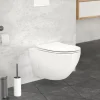Wand-WC Hänge Toilette aus Keramik 52 cm Spülrandlos mit Softclose LuxeBath