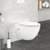 Wand-WC Hänge Toilette aus Keramik 54 cm lang Spülrandlos mit Bidet & Softclose LuxeBath