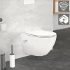 Wand-WC Hänge Toilette aus Keramik 54 cm lang Spülrandlos mit Bidet & Softclose Luxebath