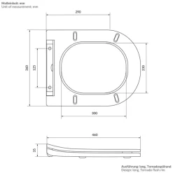 Wand-WC Hänge Toilette aus Keramik Matt Schwarz 54 cm lang Spülrandlos mit Bidet & Softclose Luxebath