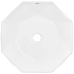 Waschbecken Diamantform ohne Überlauf Ø 42x13,5 cm Weiß aus Keramik ML-Design