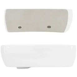 Waschbecken Eckigform mit Überlauf 45x27x13 cm Weiß aus Keramik ML-Design