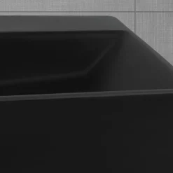 Waschbecken Eckig mit Überlauf 41,5x36x13 cm Schwarz aus Keramik ML-Design