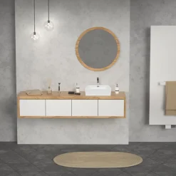 Waschbecken Eckig mit Überlauf 41,5x36x13 cm Weiß aus Keramik