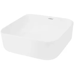 Waschbecken Eckig ohne Überlauf 39x39x14 cm Weiß aus Keramik
