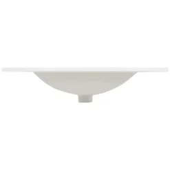 Waschbecken inkl. Ablaufgarnitur mit Überlauf 71x46,5x17,5 cm Weiß aus Keramik LuxeBath