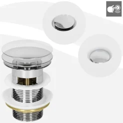 Waschbecken inkl. Ablaufgarnitur mit Überlauf 71x46,5x17,5 mm Weiß aus Keramik LuxeBath