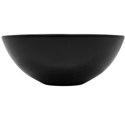 Waschbecken inkl. Ablaufgarnitur Schwarz ohne Überlauf Ø 28x15 cm Schwarz aus Keramik ML-Design
