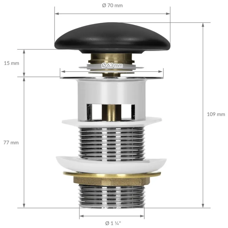 Waschbecken inkl. Ablaufgarnitur Schwarz mit Überlauf 61x46x16,5 cm Schwarz aus Keramik ML-Design