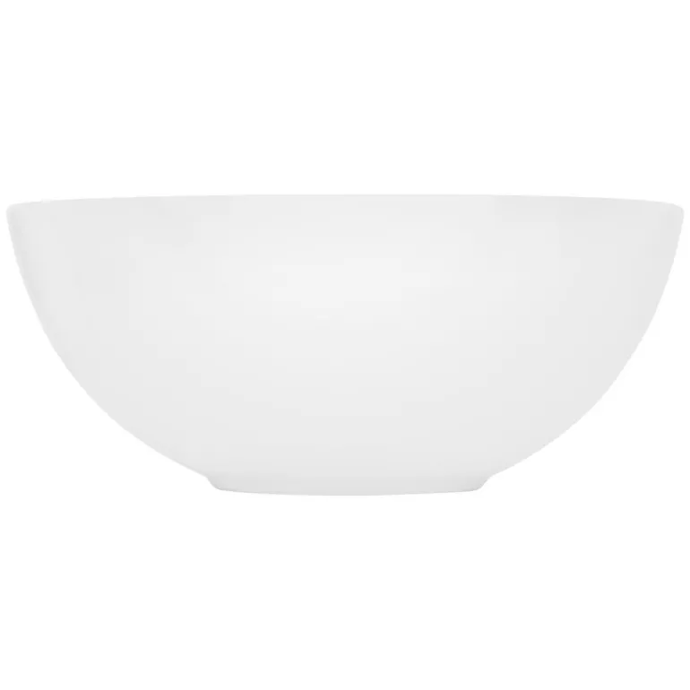 Waschbecken inkl. Ablaufgarnitur Silber ohne Überlauf Ø 32x13,5 cm Weiß aus Keramik LuxeBath