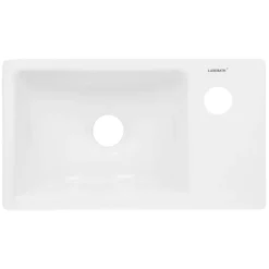 Waschbecken inkl. Ablaufgarnitur Silber ohne Überlauf 35x20,5x12,5 cm Weiß aus Keramik