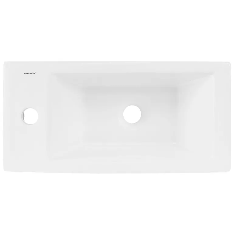 Waschbecken Linskbündig 51x25x13 cm Weiß aus Keramik ML-Design