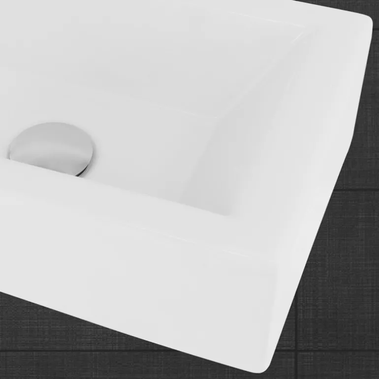 Waschbecken Linskbündig 51x25x13 cm Weiß aus Keramik ML-Design