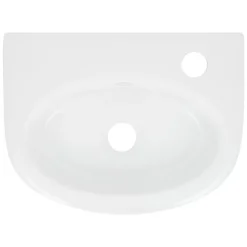 Waschbecken Oval mit Überlauf 33,5x25,5x13 cm Weiß aus Keramik