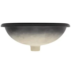 Waschbecken Oval mit Überlauf 49x40,5x19,5 cm Schwarz matt aus Keramik ML-Design