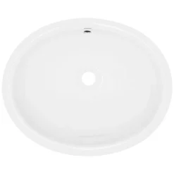 Waschbecken Oval mit Überlauf 49x40,5x19,5 cm Weiß aus Keramik ML-Design