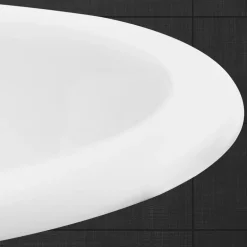 Waschbecken Oval mit Überlauf 49x40,5x19,5 cm Weiß aus Keramik ML-Design
