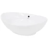 Waschbecken Oval mit Überlauf 590x390x200 mm Weiß aus Keramik