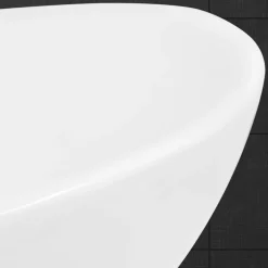 Waschbecken Oval mit Überlauf 590x390x200 mm Weiß aus Keramik