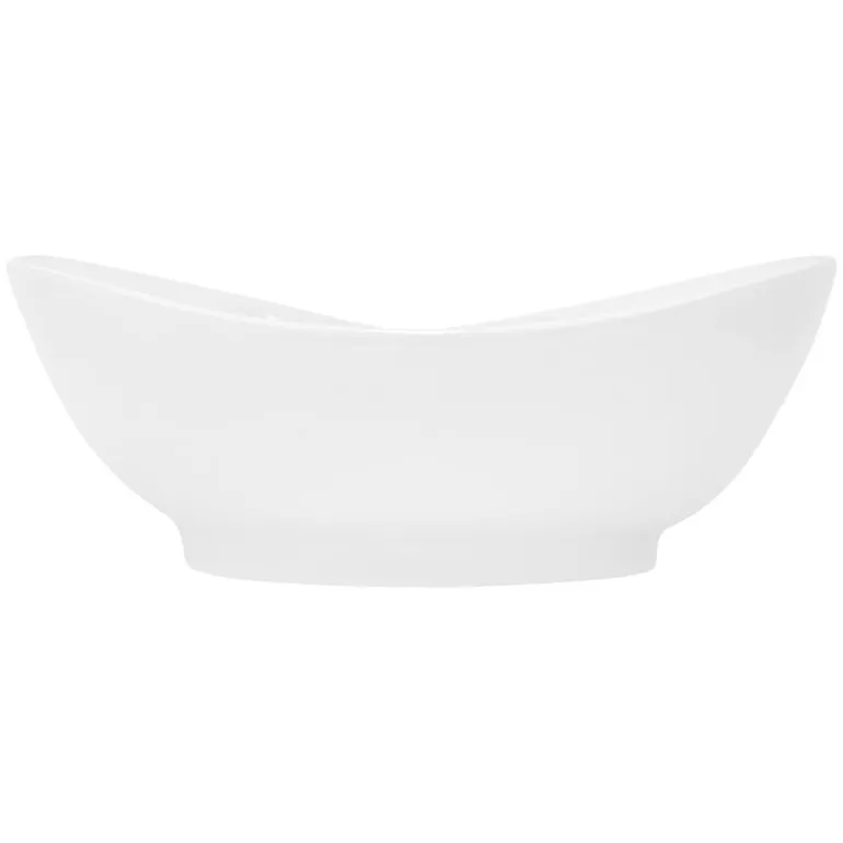Waschbecken Oval mit Überlauf 59x39,5x20,5 cm Weiß aus Keramik ML-Design