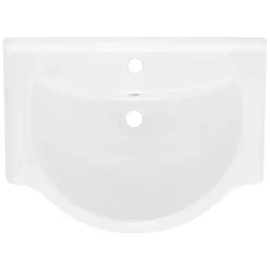 Waschbecken Oval mit Überlauf 67,5x51,5x21,5 cm Weiß aus Keramik ML-Design