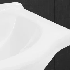 Waschbecken Oval mit Überlauf 67,5x51,5x21,5 cm Weiß aus Keramik ML-Design