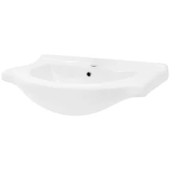 Waschbecken Oval mit Überlauf 77x51,5x21,5 cm Weiß aus Keramik ML-Design