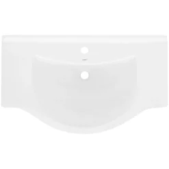 Waschbecken Oval mit Überlauf 86x51,5x21,5 cm Weiß aus Keramik LuxeBath