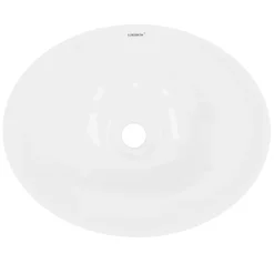 Waschbecken Oval ohne Überlauf 41x33x14,2 cm Weiß aus Keramik