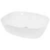 Waschbecken Oval ohne Überlauf 50,5x38,5x13,5 cm Weiß aus Keramik LuxeBath