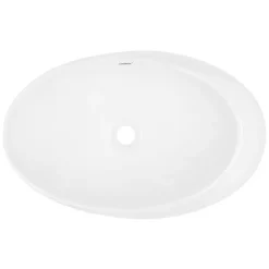 Waschbecken Oval ohne Überlauf 58,5x37,5x14,5 cm Weiß aus Keramik