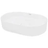 Waschbecken Oval ohne Überlauf 60,5x38x12,5 cm Weiß aus Keramik